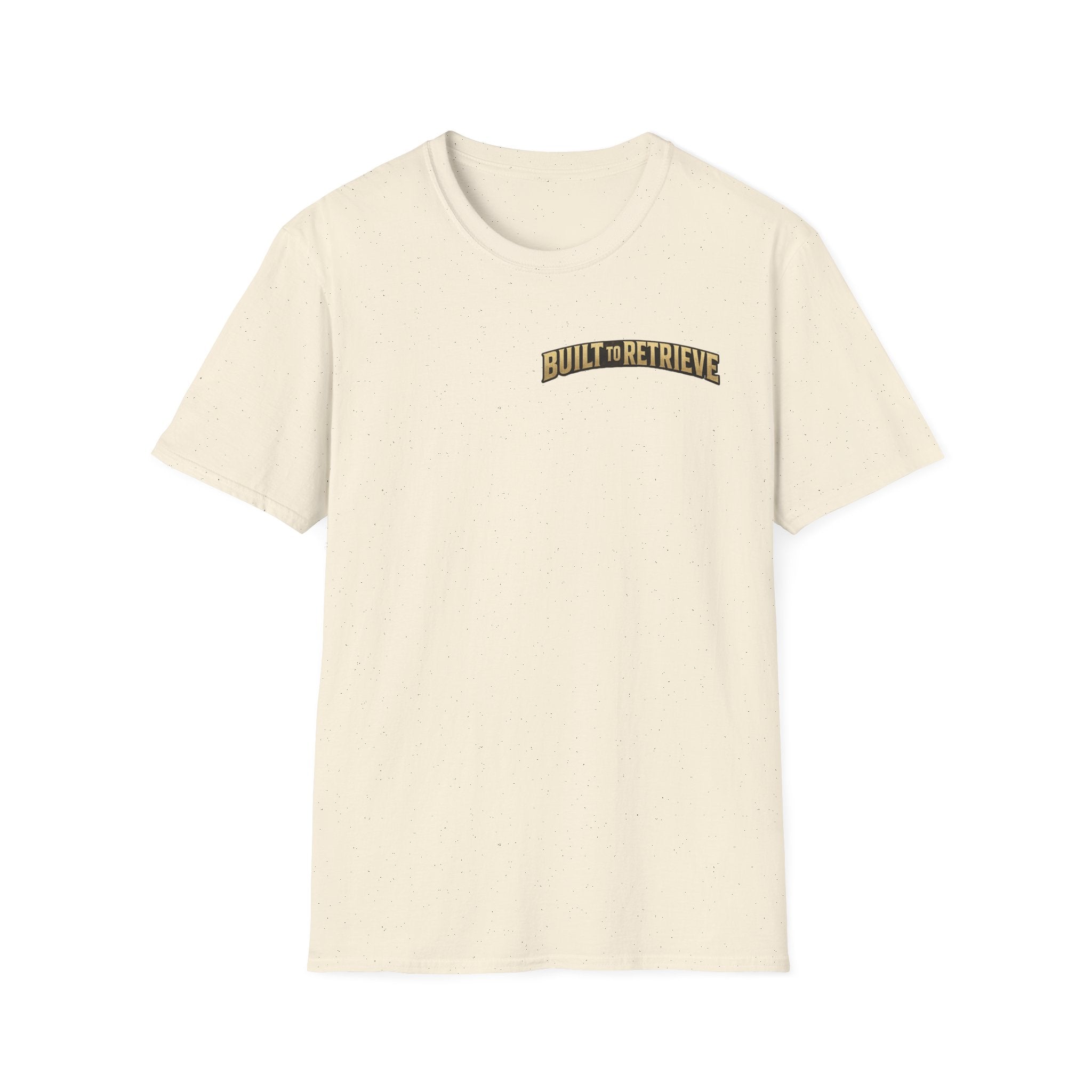 Retriever Dog T-Shirt — "Built to Retrieve" Graphic Tee with Labrador Sunset Print