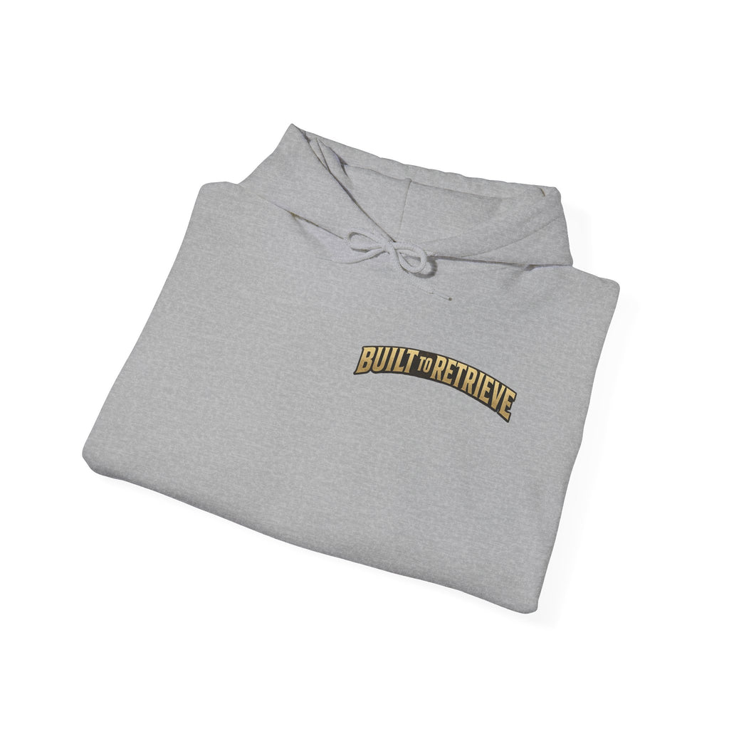 Hoodie — 'Built to Retrieve' Retro Hunting Dogs Graphic Pullover