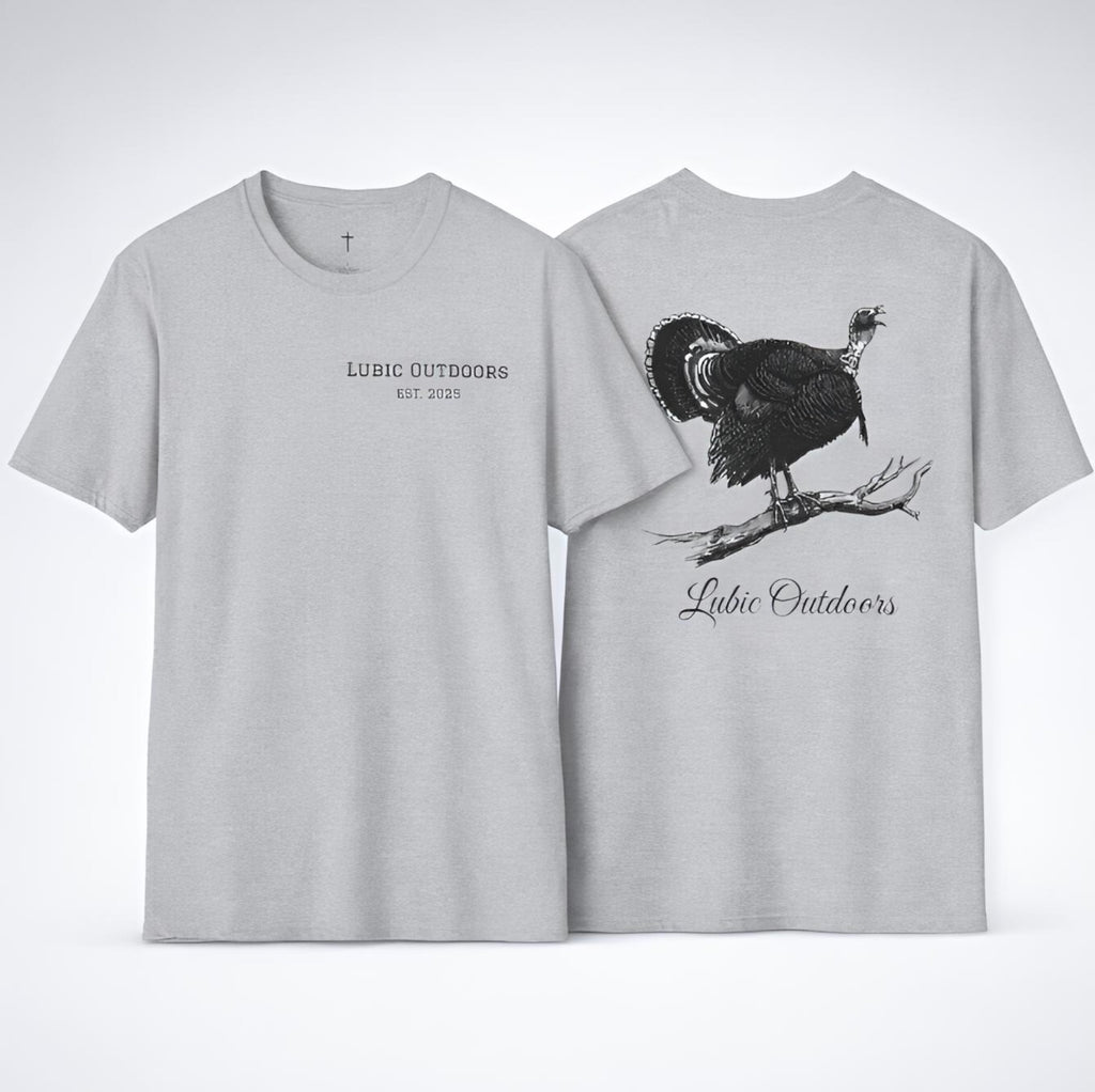 Turkey Illustration T-Shirt — "Lubic Outdoors" Back Print