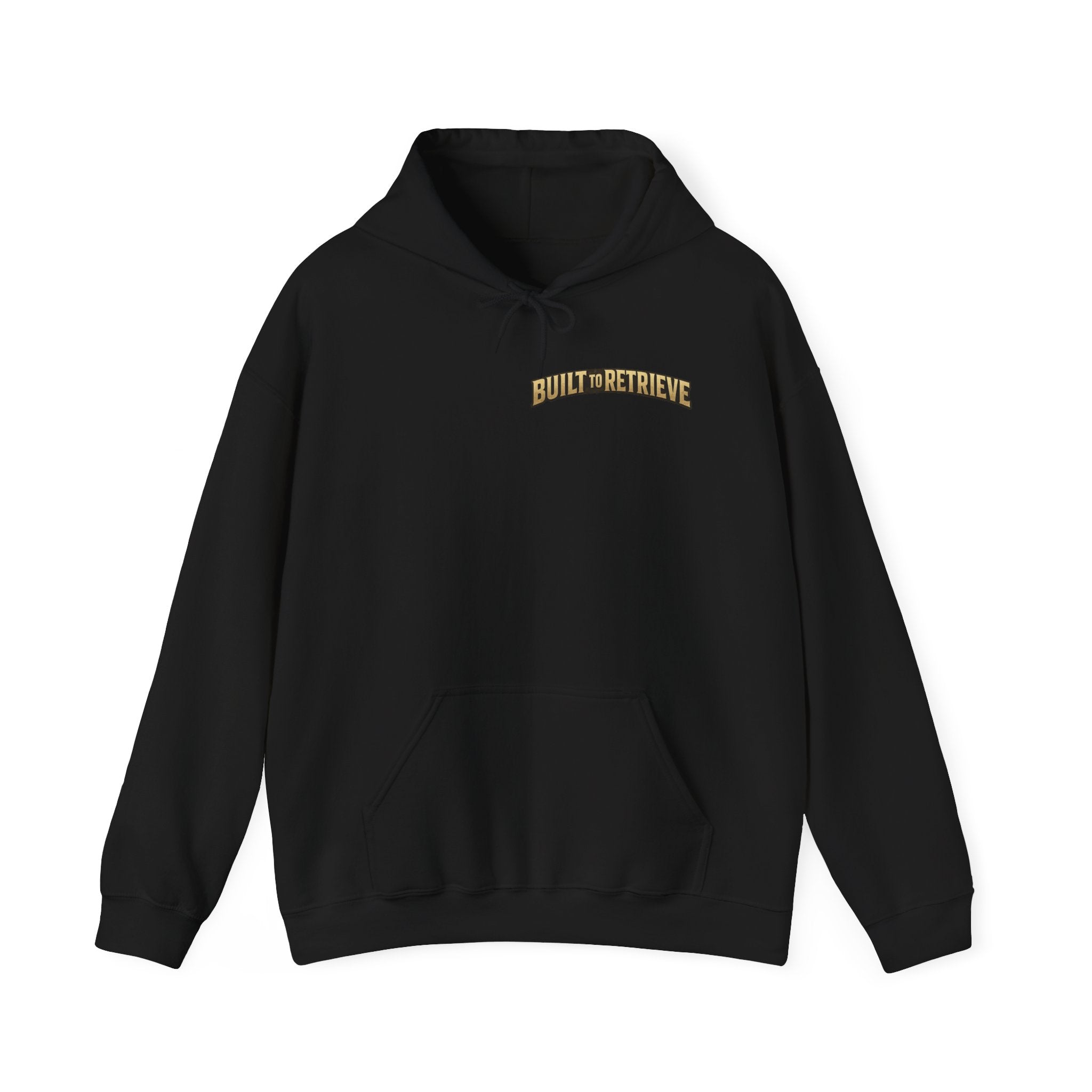 Hoodie — 'Built to Retrieve' Retro Hunting Dogs Graphic Pullover