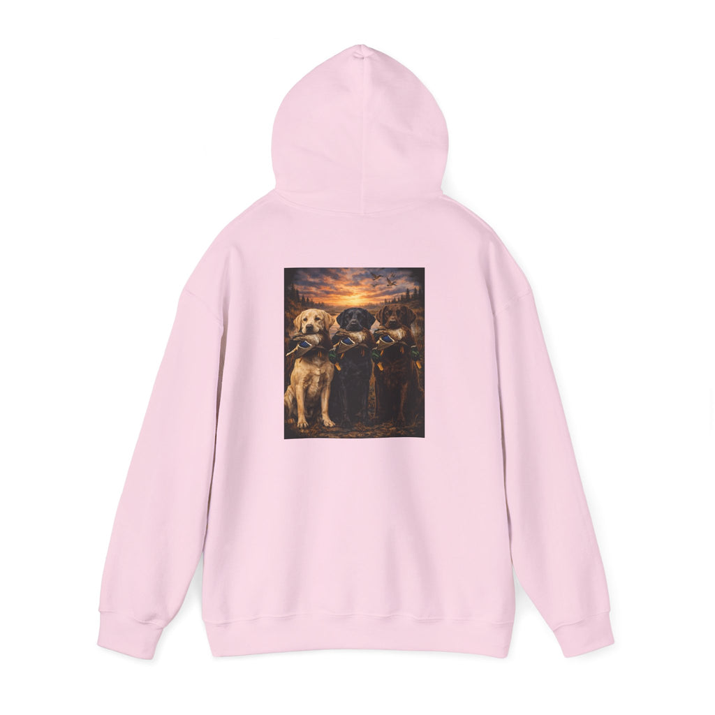 Hoodie — 'Built to Retrieve' Retro Hunting Dogs Graphic Pullover