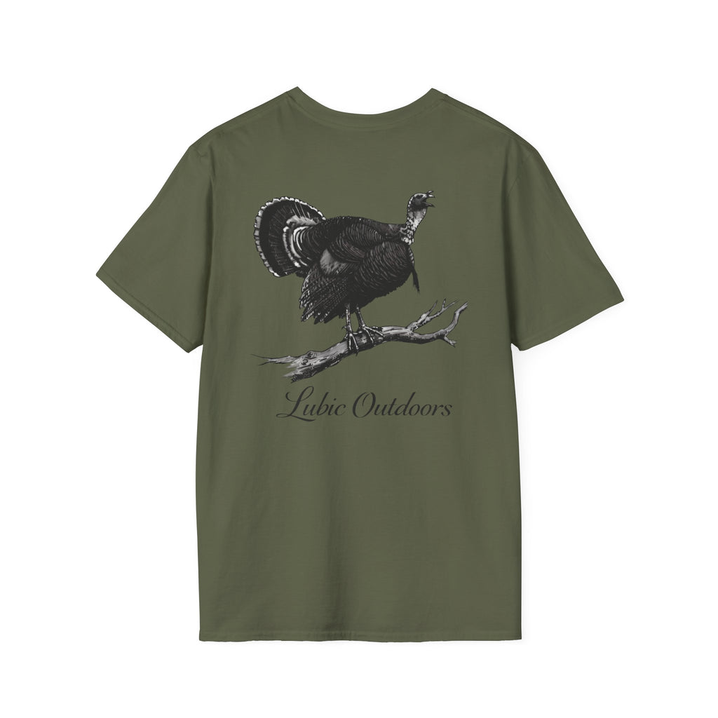 Turkey Illustration T-Shirt — "Lubic Outdoors" Back Print