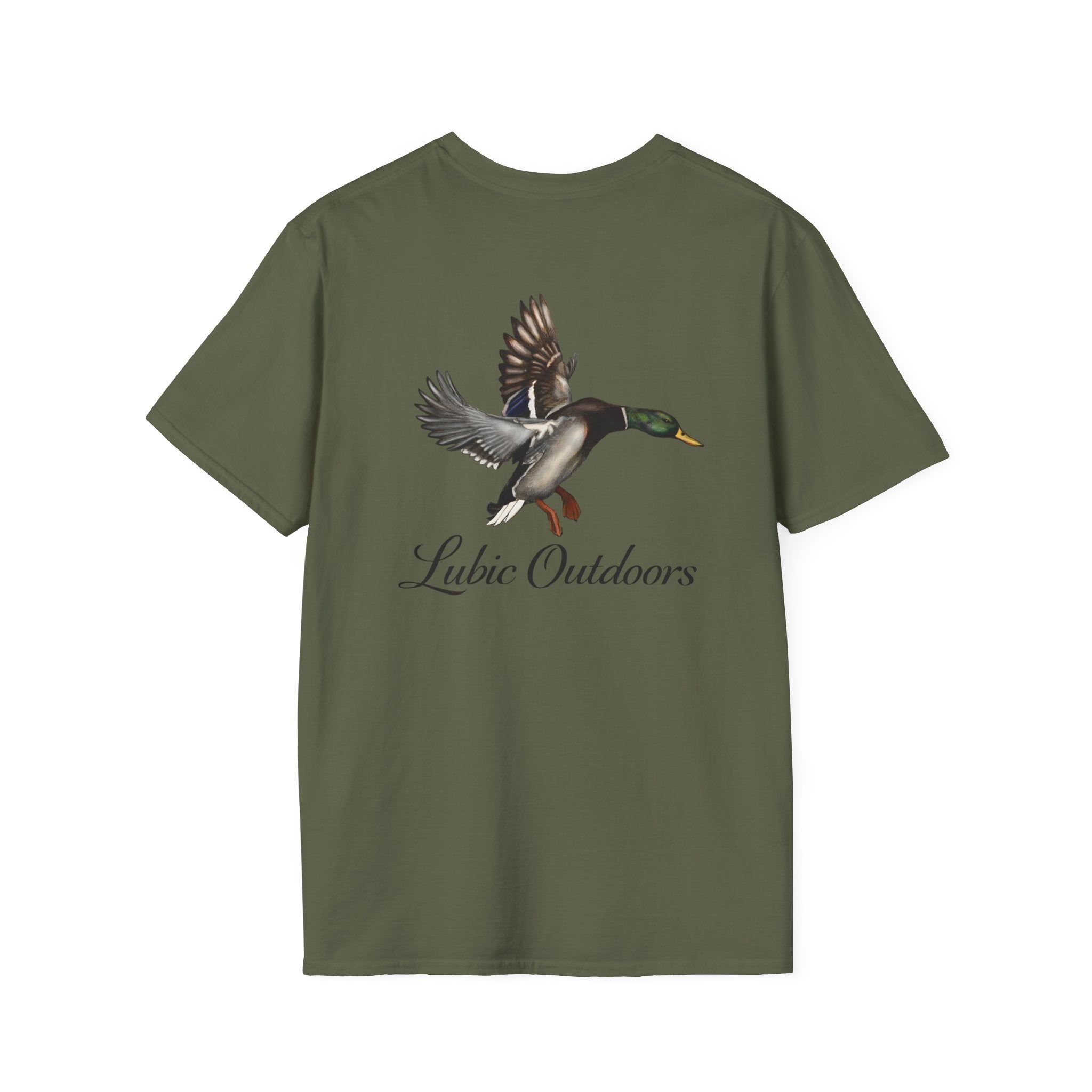 Duck Graphic T-Shirt — "Lubic Outdoors" Mallard Fly Design