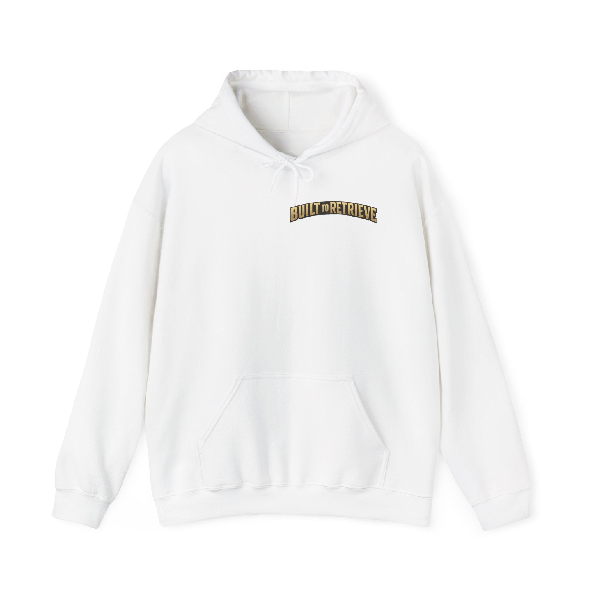 Hoodie — 'Built to Retrieve' Retro Hunting Dogs Graphic Pullover